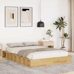 vidaXL Bedframe zonder matras 120x200 cm massief hout eiken, Bruin, Verzenden, Nieuw, Twijfelaar
