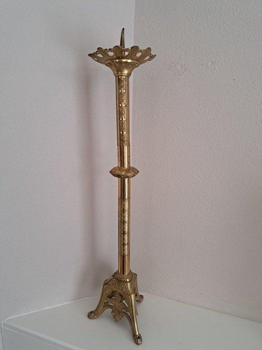 Kandelaar - Messing - Grote altaar kandelaar - 70 cm, Antiek en Kunst, Antiek | Boeken en Bijbels