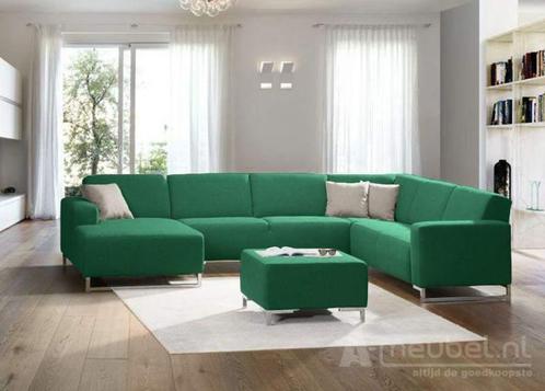 U-Bankstel Kerkdriel - u-banken - Groen, Huis en Inrichting, Banken | Sofa's en Chaises Longues, Nieuw, Stof