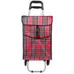 Benson Inklapbare boodschappentrolley - 40L - ruitjesprin..., Ophalen of Verzenden, Nieuw