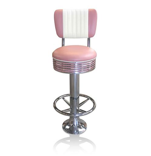 Bar stool BS-27 CB Dusty Rose with footring-Hout, Huis en Inrichting, Barkrukken, Ophalen