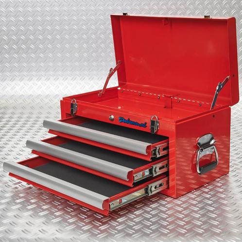 Datona Gereedschapskist met drie lades - rood - Datona, Doe-het-zelf en Verbouw, Gereedschapskisten, Nieuw, Ophalen of Verzenden