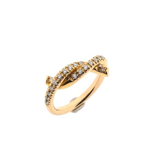 18 Krt. Roségouden ring gezet met diamant | 0,22 ct., Sieraden, Tassen en Uiterlijk, Ringen, Dame, Met edelsteen, Overige kleuren