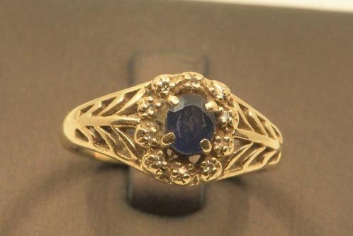 Ring - 18 karaat Geel goud - 0.26ct. tw. Saffier - Diamant, Sieraden, Tassen en Uiterlijk, Ringen