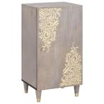 vidaXL Dressoir Grijs en Goud 40 x 33.5 x 75 cm Massief, Huis en Inrichting, Woonaccessoires | Cd- en Dvd-rekken, Verzenden, Nieuw