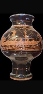Oud-Grieks Terracotta psykter replica archeologica - 28 cm, Antiek en Kunst