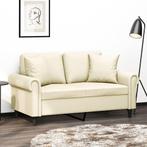 vidaXL Tweezitsbank met sierkussens 120 cm kunstleer, Huis en Inrichting, Verzenden, 150 tot 200 cm, Leer, Nieuw