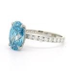 Ring Platina - 3.11ct. tw. Blauw Diamant (Fancy gekleurde,, Nieuw