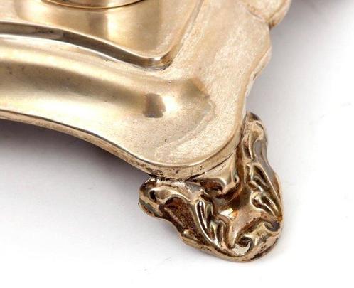 Inktpot - Prachtige antieke 2e gehalte zilveren inkt stel, Antiek en Kunst, Antiek | Goud en Zilver