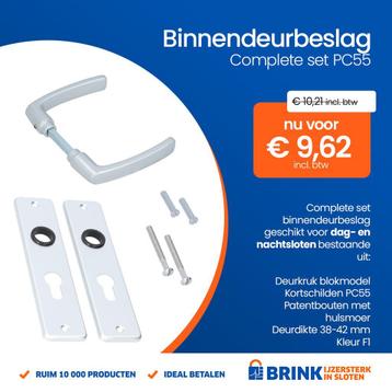 Complete set binnendeurbeslag PC55 DD:38-42 F1 beschikbaar voor biedingen