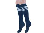Kinder Kniekous - Rib - Retro - Blauw/Wit, Verzenden, Nieuw