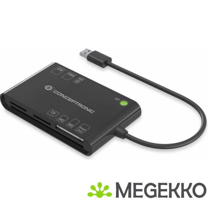 Conceptronic BIAN01B smart card reader USB 2.0 Zwart, Computers en Software, Netwerkkaarten, Nieuw, Verzenden