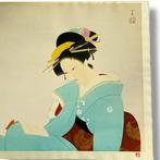 Luiheid - houtsnede - Uemura Shen  (1875-1949) - Japan, Antiek en Kunst