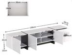 Wit/Zwart TV-meubel 190 cm – Lowboard met Lades en Deuren, Huis en Inrichting, Verzenden, Nieuw