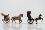 Miniatuur beeldje - Paard en wagen 2x - .835 zilver