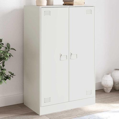 vidaXL Dressoir 67x39x107 cm staal wit, Huis en Inrichting, Kasten | Dressoirs, 25 tot 50 cm, Nieuw, 50 tot 100 cm, Metaal, Verzenden