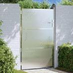 vidaXL Tuinpoort met slot Zilver 85 x 144 cm Roestvrij staal, Verzenden, Nieuw