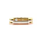 Tricolour gouden ring met zirkonia 14 karaat, Sieraden, Tassen en Uiterlijk, Ringen, Verzenden, Zo goed als nieuw, Wit