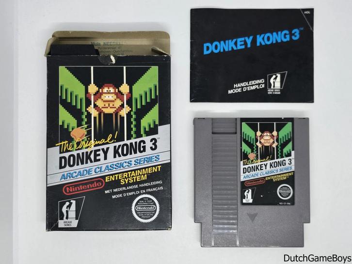 Nintendo Nes – Black Box - Donkey Kong 3 - HOL, Spelcomputers en Games, Games | Nintendo NES, Gebruikt, Verzenden