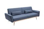 Retro slaapbank BELLEZZA 210cm blauw 3-zitsbank incl., Ophalen of Verzenden, Nieuw