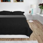 vidaXL Bedsprei dubbelzijdig 220x240 cm quilt grijs en zwart, Verzenden, Nieuw, Zwart