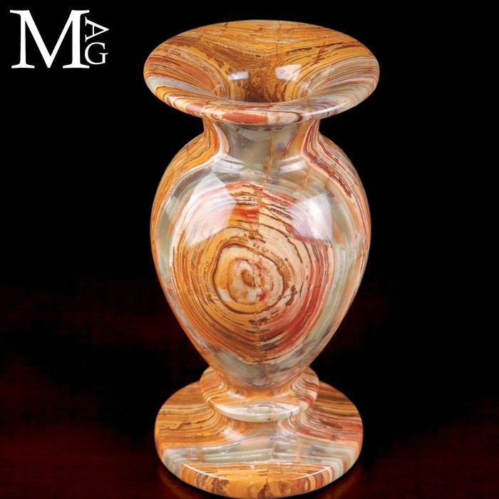 Vaas voor bloemen in natuurlijk multicoloor marmer - Hoogte:, Antiek en Kunst, Curiosa en Brocante