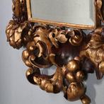 Grote formaat Italiaans barok spiegel  hout geneden lijst ve, Antiek en Kunst, Ophalen of Verzenden