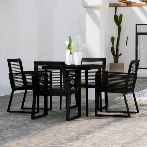 vidaXL 5-delige Tuinset zwart, Tuin en Terras, Tuinsets en Loungesets, Tuinset, Nieuw, 4 zitplaatsen, Rvs, Verzenden