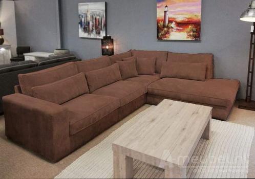 Hoekbank Terheijden - hoekbanken - Bruin, Huis en Inrichting, Banken | Sofa's en Chaises Longues, Nieuw, Stof