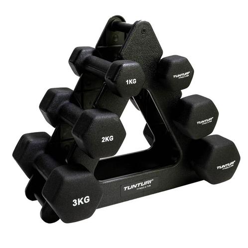 Tunturi Dumbbell Set | Met Opbergrek | Neopreen l 1 t/m 3 kg, Sport en Fitness, Fitnessmaterialen, Dumbbell, Nieuw, Verzenden