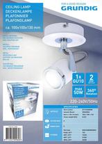 2dekans | Grundig spot - wit - 360° draaibaar, Huis en Inrichting, Lampen | Losse lampen, Ophalen of Verzenden, Zo goed als nieuw