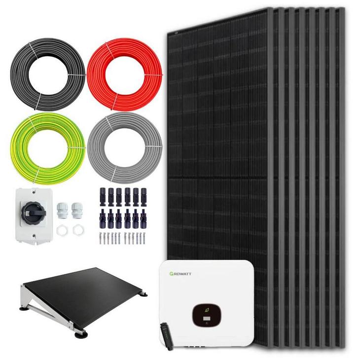 Zonnepanelen pakket voor platdak - 3.4 kW - 8x 430, Doe-het-zelf en Verbouw, Zonnepanelen en Toebehoren, Ophalen of Verzenden