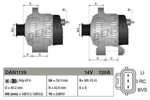 Dynamo / Alternator FORD FUSION (1.6 TDCi), Auto-onderdelen, Motor en Toebehoren, Nieuw, Ophalen of Verzenden