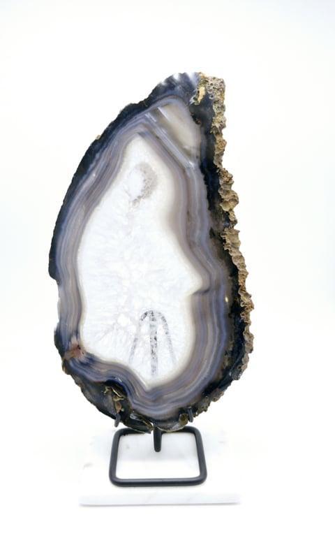 Agaat Plak op standaard (zie filmpje), Verzamelen, Mineralen en Fossielen, Ophalen of Verzenden