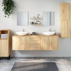 vidaXL 7-delige Badkamermeubelset bewerkt hout eikenkleurig, Verzenden, Nieuw
