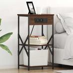 vidaXL Bedside kasten met plank 2 pcs bruin eikenkleur 41 x, Verzenden, Nieuw, Hout, Minder dan 45 cm