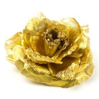 Kerstbloem | Decoris | Roos (Goud, Glitters), Diversen, Kerst, Nieuw, Verzenden