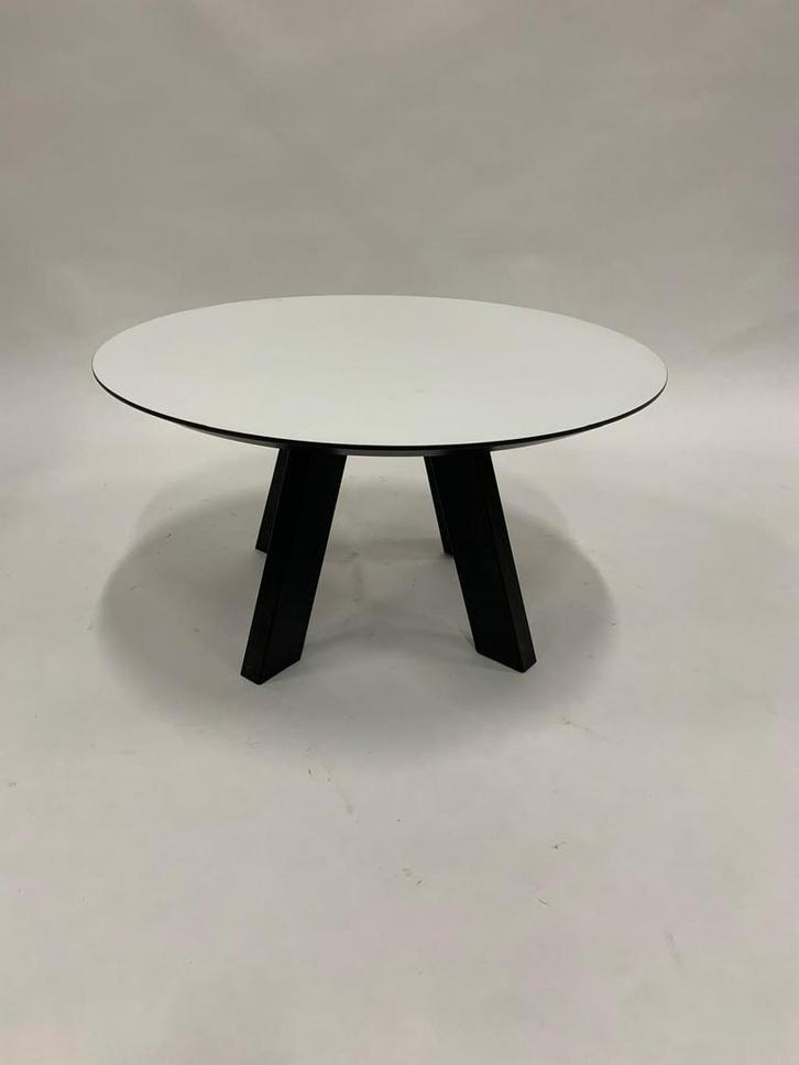 Salontafel wit HPL inclusief onderstel, Huis en Inrichting, Tafels | Salontafels, Rond, Gebruikt, Overige materialen, Minder dan 50 cm
