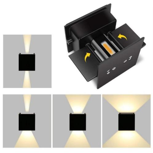 Wandlamp met LED-Verlichting NJOY Cube Zwart 6 Watt, Doe-het-zelf en Verbouw, Sanitair, Ophalen of Verzenden