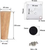 4x Houten Meubelpoten 15 cm – Stevig, Inclusief, Huis en Inrichting, Verzenden, Nieuw