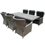 Marina lounge Menorca dining tuinset 220x100xH75 cm wit, Ophalen of Verzenden, Nieuw, Wicker