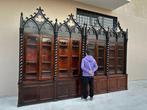Boekenkast - Gebeitst hout - Neo-gothische bibliotheek