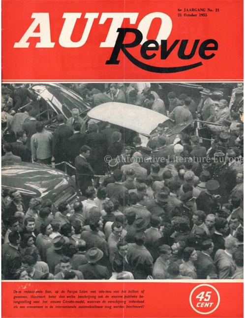 1955 AUTO REVUE MAGAZINE 21 NEDERLANDS, Boeken, Auto's | Folders en Tijdschriften
