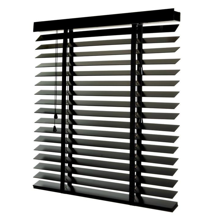 Houten Jaloezieën kant en klaar 150x175  €139,- gratis verze, Huis en Inrichting, Stoffering | Gordijnen en Lamellen, Zwart, Nieuw