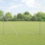 vidaXL Hecke met palen Zilver 1.6 x 10 m PVC-gecoat staal, Verzenden, Nieuw, IJzer