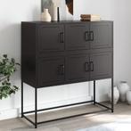 vidaXL Dressoir 100,5x39x107 cm staal zwart, Huis en Inrichting, Kasten | Dressoirs, 100 tot 150 cm, Verzenden, Nieuw, Metaal
