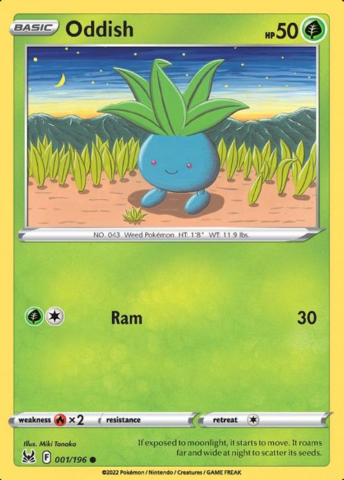 Oddish 001/196 Lost Origin, Hobby en Vrije tijd, Verzamelkaartspellen | Pokémon, Losse kaart, Nieuw, Foil, Ophalen of Verzenden