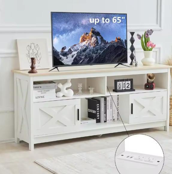TV-Meubel met Stopcontact en Planken – Voor TV’s tot 165 cm, Huis en Inrichting, Kasten | Televisiemeubels, Nieuw, Verzenden