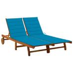 vidaXL Ligbed 2-persoons met kussens massief acaciahout, Tuin en Terras, Ligbedden, Verzenden, Nieuw