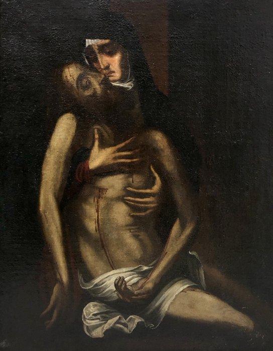 École Espagnole (c. 1900) - Pietà (Daprès Luis El Divino, Antiek en Kunst, Kunst | Schilderijen | Klassiek